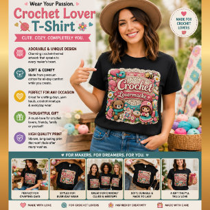 T-Shirt Crochet Lover   Cadeau Crochet Mignon pour