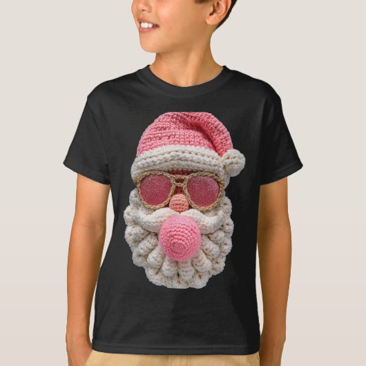 T-shirt Crochet Santa Blowing Bubble Gum Christmas Girly K (Devant)