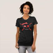 T-shirt Crochets de crâne et de crochet (rouge - version (Devant entier)