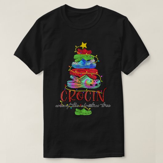 T-shirt Crocin Around The Christmas Tree Funny Xmas Christ (Design devant)