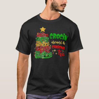 T-shirt Crocin autour de l'arbre de Noël drôle Joyeux Chri