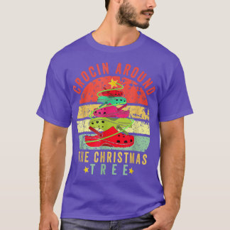 T-shirt Crocine Autour De L'Arbre De Noël Pjs Noël Noël No