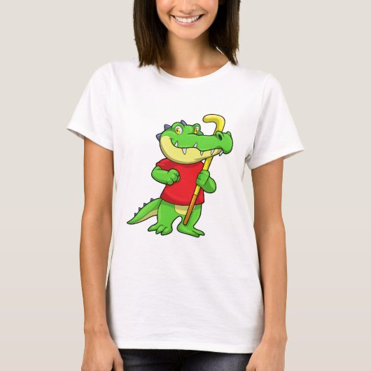T-shirt Crocodile à Field hockey avec bâton (Devant)