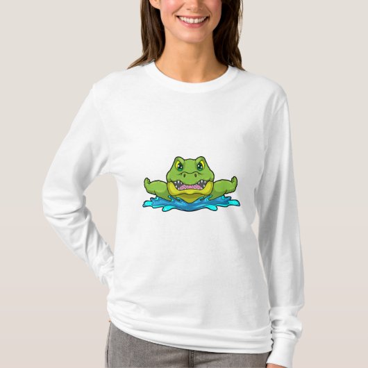 T-shirt Crocodile à nager dans l'eau (Devant)