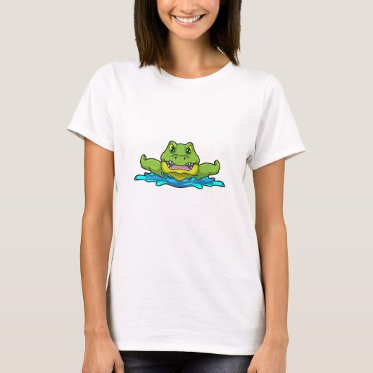 T-shirt Crocodile à nager dans l'eau (Devant)