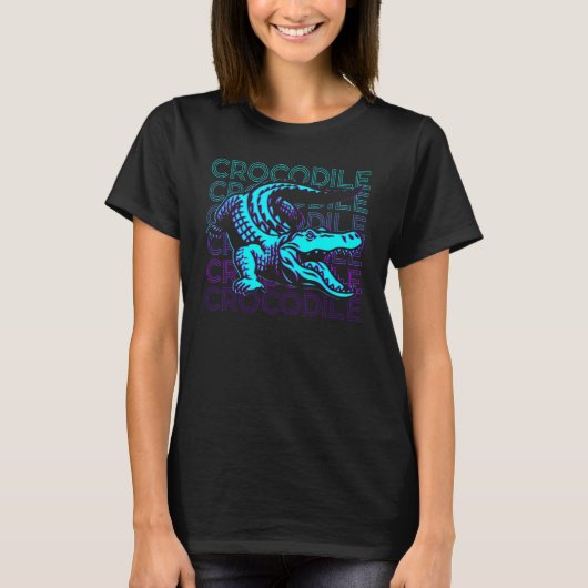 T-shirt Crocodile Alligator Croc Retro (Devant)