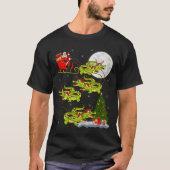 T-shirt Crocodile Alligators Santa Sleigh Flying Funny Chr (Devant)