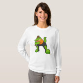T-shirt Crocodile au cricket avec chauve-souris de cricket (Devant entier)