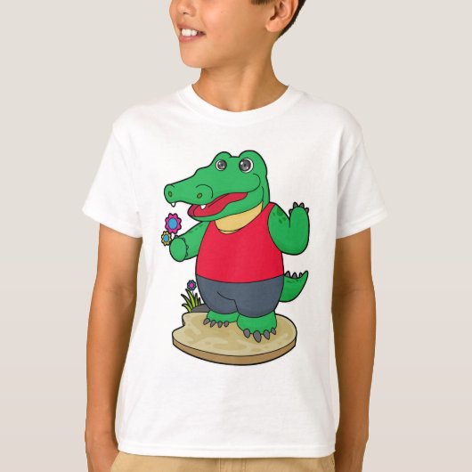T-shirt Crocodile aux fleurs (Devant)