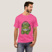 T-shirt Crocodile avec manette de jeu I Drôle de jeu I  (Devant entier)