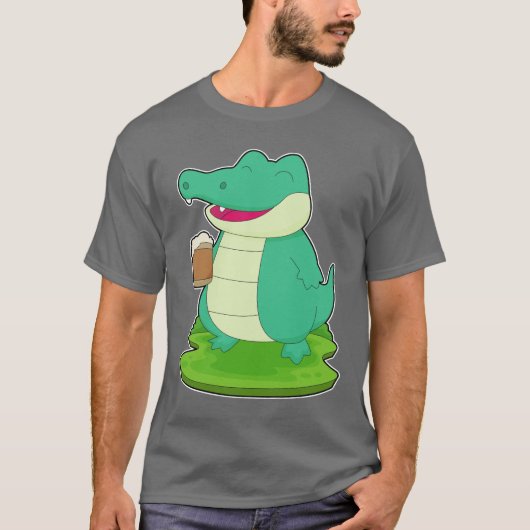 T-shirt Crocodile Beer mug Beer Beer (Devant)