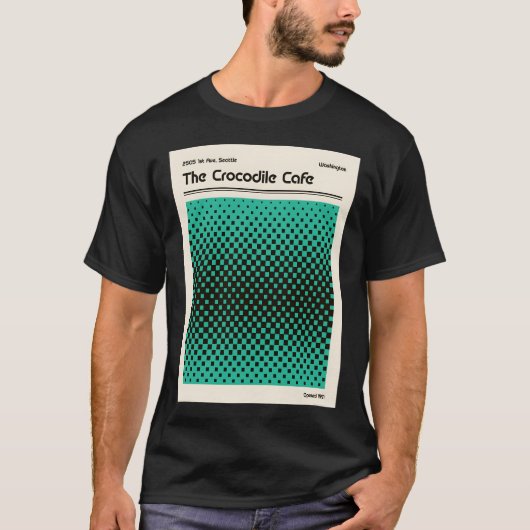 T-shirt Crocodile Café Art Rétro (Devant)