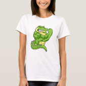 T-shirt Crocodile comme Bodybuilder avec de grands Muscles (Devant)