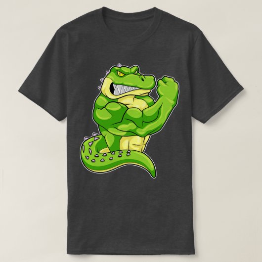 T-shirt Crocodile comme Bodybuilder avec de grands Muscles (Design devant)