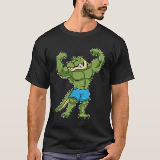 T-shirt Crocodile comme Bodybuilder extrême (Devant)
