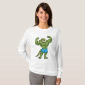 T-shirt Crocodile comme Bodybuilder extrême (Devant entier)