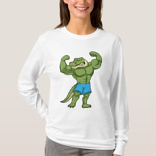 T-shirt Crocodile comme Bodybuilder extrême (Devant)