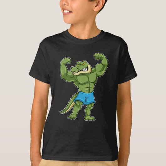 T-shirt Crocodile comme Bodybuilder extrême (Devant)