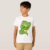 T-shirt Crocodile comme Bodybuilder & grands Muscles (Devant entier)