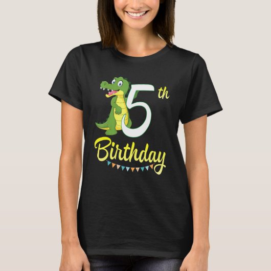 T-shirt Crocodile Danser Joyeux 5e anniversaire Pour Moi V (Devant)