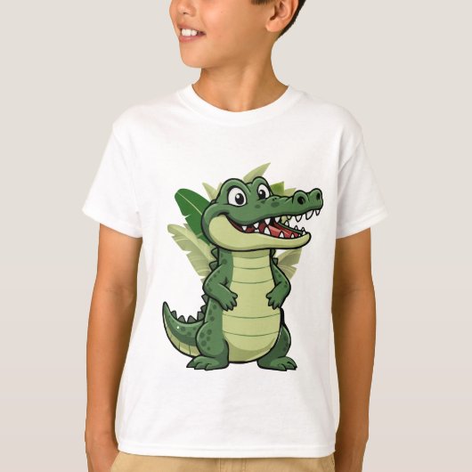 T-shirt Crocodile de dessin animé mignon (Devant)
