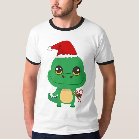 T-shirt Crocodile de Noël mignon (Devant)