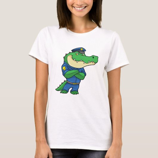 T-shirt Crocodile en tant qu'officier de police en uniform (Devant)