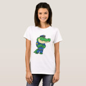 T-shirt Crocodile en tant qu'officier de police en uniform (Devant entier)