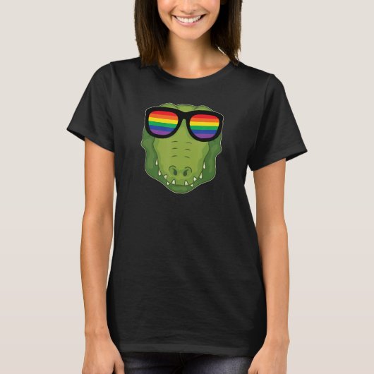 T-shirt Crocodile Funny Reptile Aventure Zoo Lunettes de s (Devant)