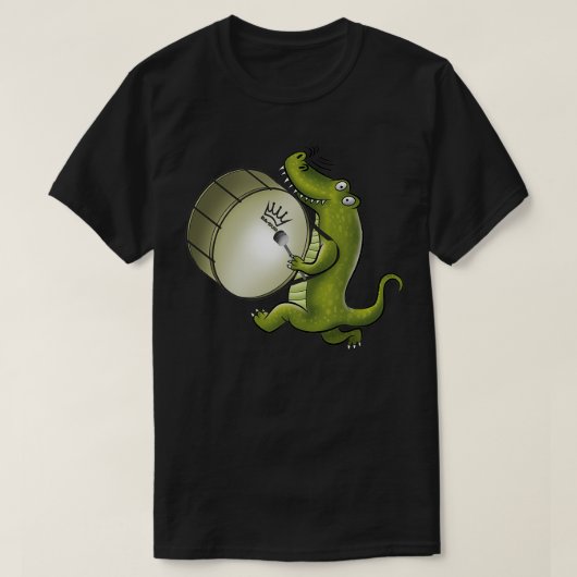 T-shirt Crocodile jouant Marching Band Bass Drum (Design devant)