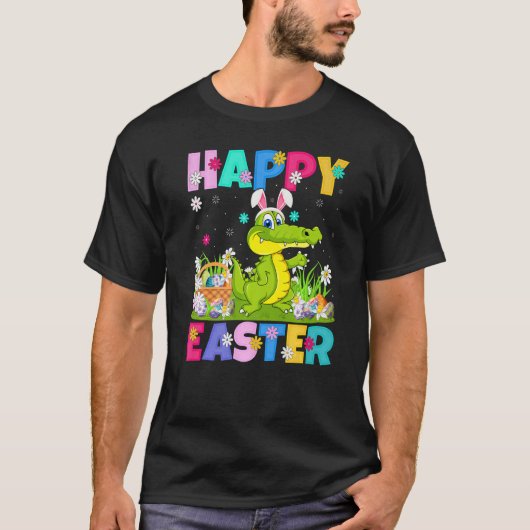 T-shirt Crocodile Joyeux Bunny de Pâques Crocodile Soleil (Devant)