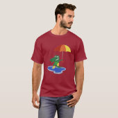 T-shirt Crocodile mignon sous la pluie (Devant entier)