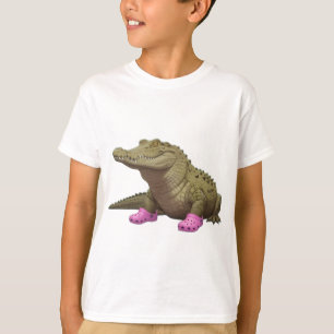 T-shirt Crocodile portant des chaussures croco