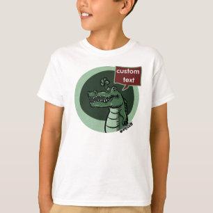 T-shirt crocodile vert par texte personnalisé