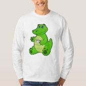 T-shirt Crocodile with Cup of Coffee (Devant)