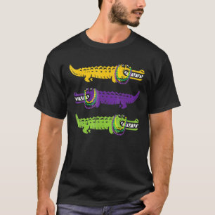 T-shirt Crocodiles Aligator Louisiana Mardi Gras Femmes Ho