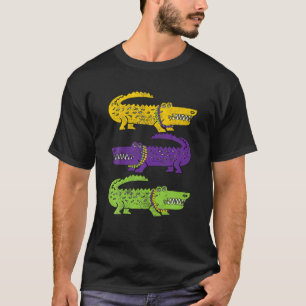 T-shirt Crocodiles Aligator Louisiana Mardi Gras Party Par