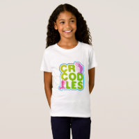 Crocodiles avec deux crocs heureux - lettres verte