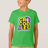 T-shirt Crocodiles avec deux crocs heureux - vif (Devant)
