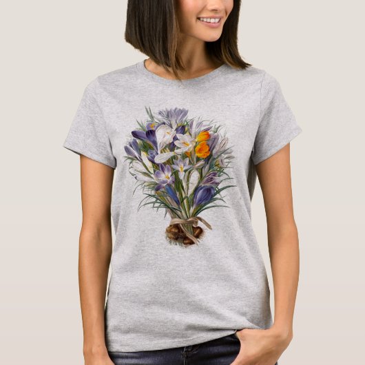 T-shirt Crocus Spring Flower Botanique Floral Art (Devant)