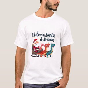 T-shirt croire à Père Noël et les dinosaures (Père Noël éq