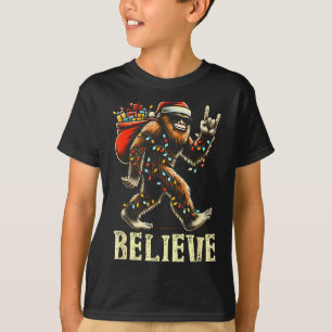 T-shirt Croire Bigfoot Sasquatch Père Noël Renne Noël