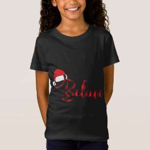 T-Shirt Croire En Buffalo De Noël Plaid Santa Hat Joyeux