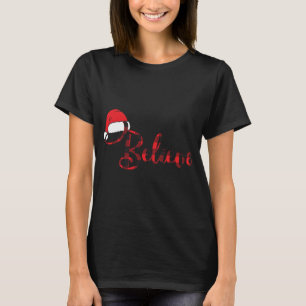 T-shirt Croire En Buffalo De Noël Plaid Santa Hat Joyeux
