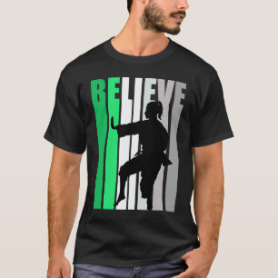 T-shirt Croire en vert motivant les filles Karaté Graphiqu