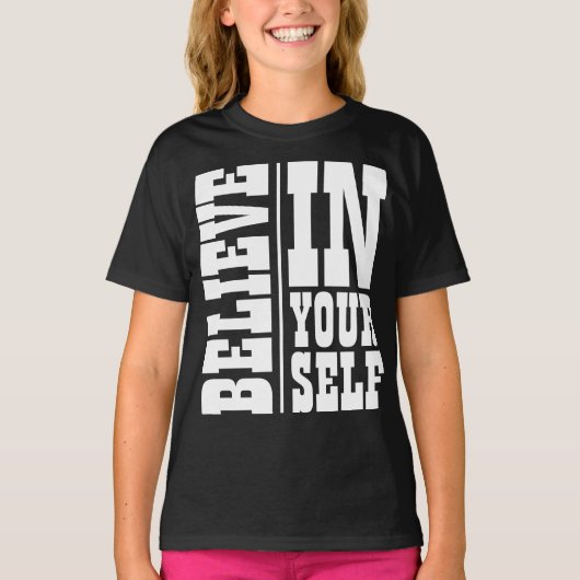 T-SHIRT CROIRE EN VOUS-MÊME TYPOGRAPHIE BLANCHE (Devant)