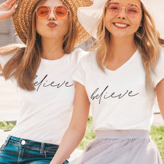 T-shirt Croire la typographie manuscrite de script