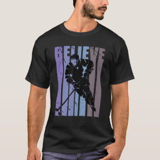 T-shirt Croire Mens Hockey sur glace Joueur de sports d'hi