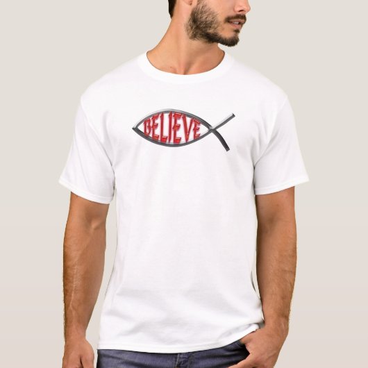 T-shirt Croire Poisson- Rouge (Devant)
