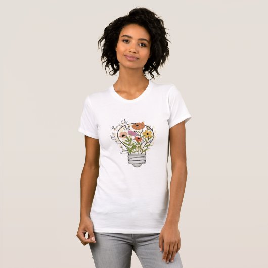 T-shirt Croire positif Fleur sauvage Inspiration (Devant entier)